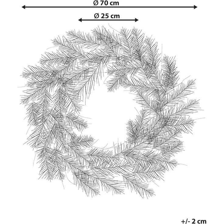 Schneebedeckter Weihnachtskranz LED SUNDO 70 cm Weiß – Bild 3