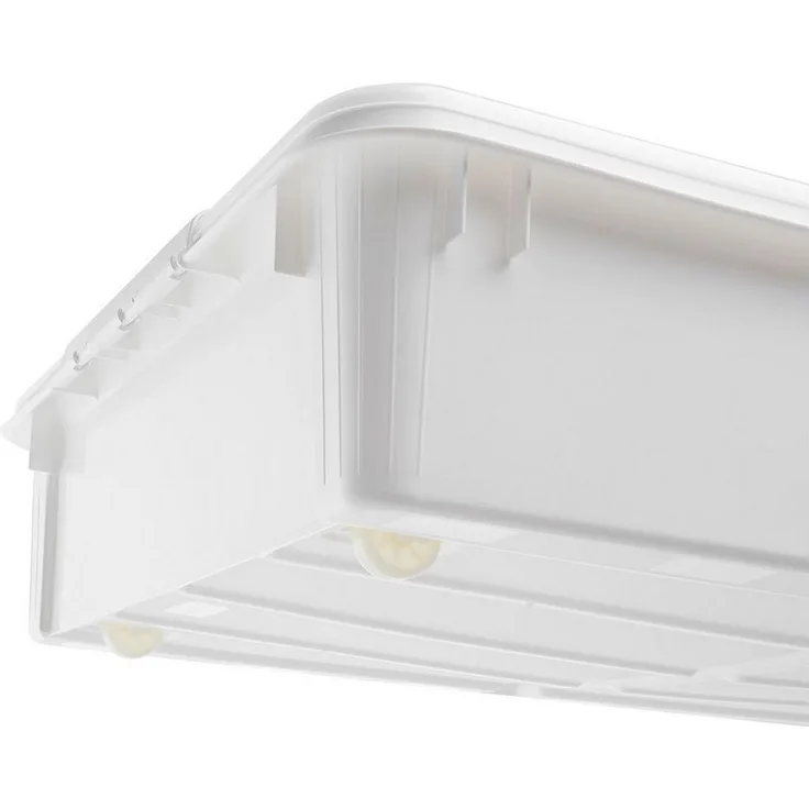 SmartStore Bettroller 60L mit Deckel und Rollen, transparent weiss