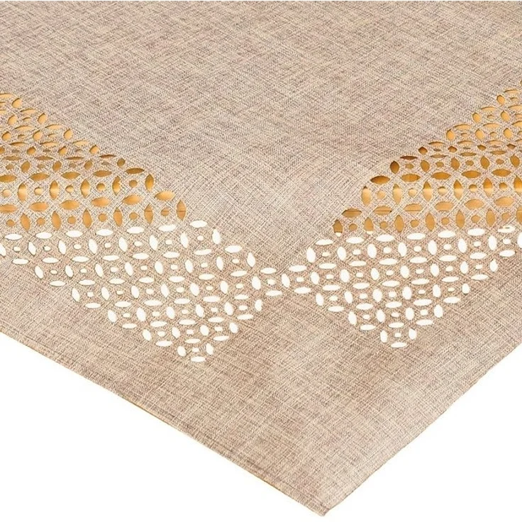 matches21 HOME & HOBBY Tischdecke Tischdecke REA durchbrochene Ornamente Polyester braun 85 x 85 cm (1-tlg), Pflegeleicht & waschbar bei 30 °C – Bild 2