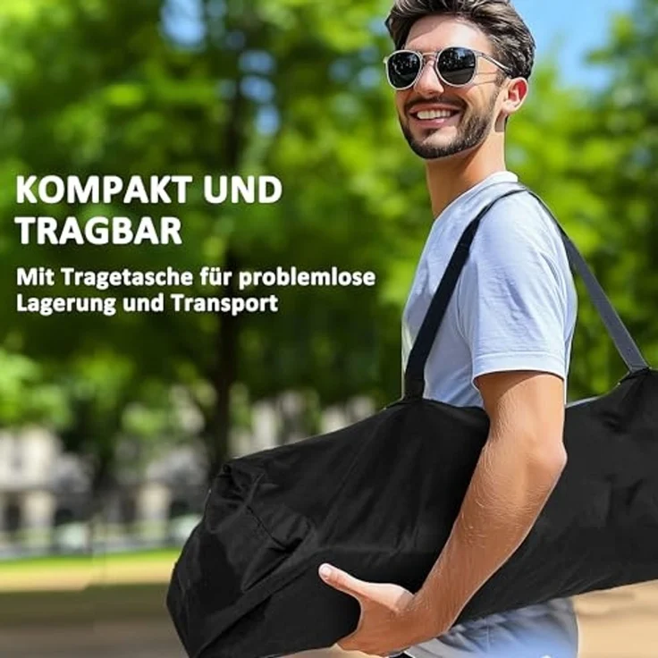 Outsunny Campingstuhl mit Armlehnen Getränkehalter Kopfstütze Kühltasche (2er Set Faltstuhl, 2 St), bis 120kg belast, gepolstert, für Garten, Camping – Bild 7