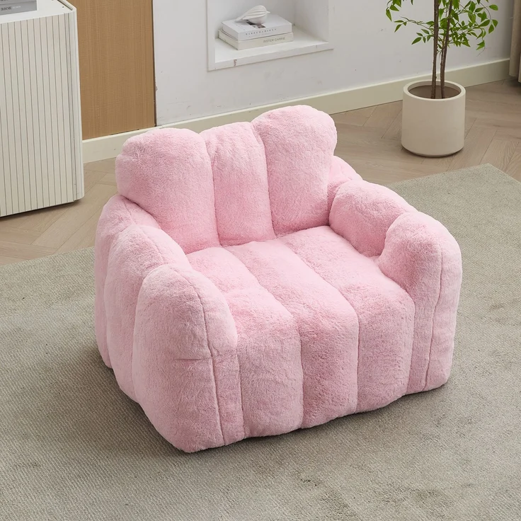 Wohnora-Love Bean Bag, Sitzsitz für Erwachsene, Ohne Montage sofort einsetzbar und leicht zu bewegen, geeignet für Wohnzimmer, Schlafzimmer und andere Umgebungen,H 75cm x T 90cm x B 105cm,Rosa – Bild 1