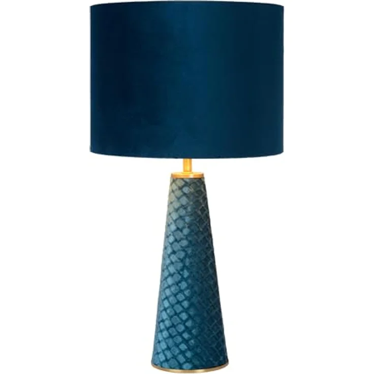 Lucide 10501/81/37, Nachttischlampe aus Metall und Stoff, türkise Farbe, E27 Fassung, max. 40 W, IP20 Schutzart – Bild 1