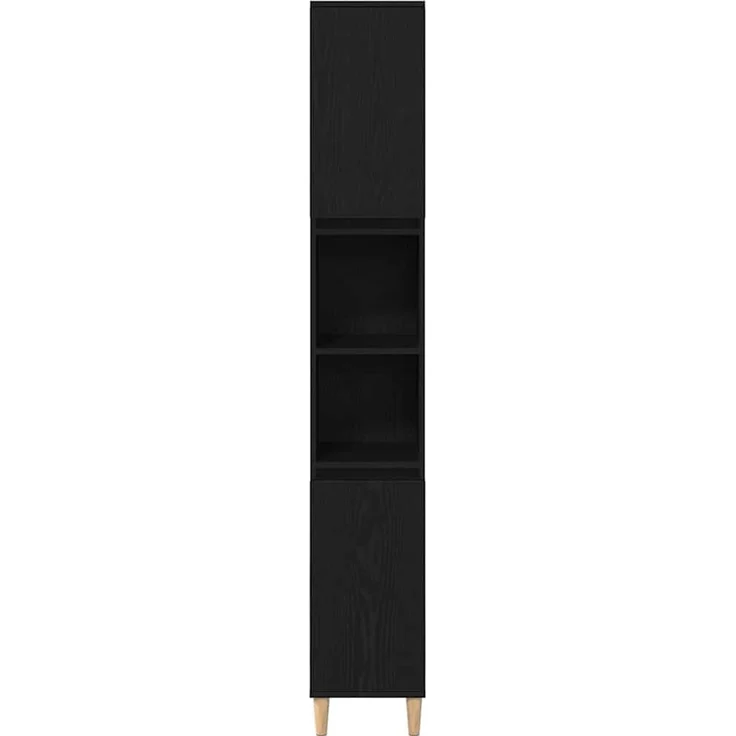 vidaXL Badezimmermöbel-Set Wandmontiert 3 pcs Schwarz Eichen-Optik 3333086 – Bild 7
