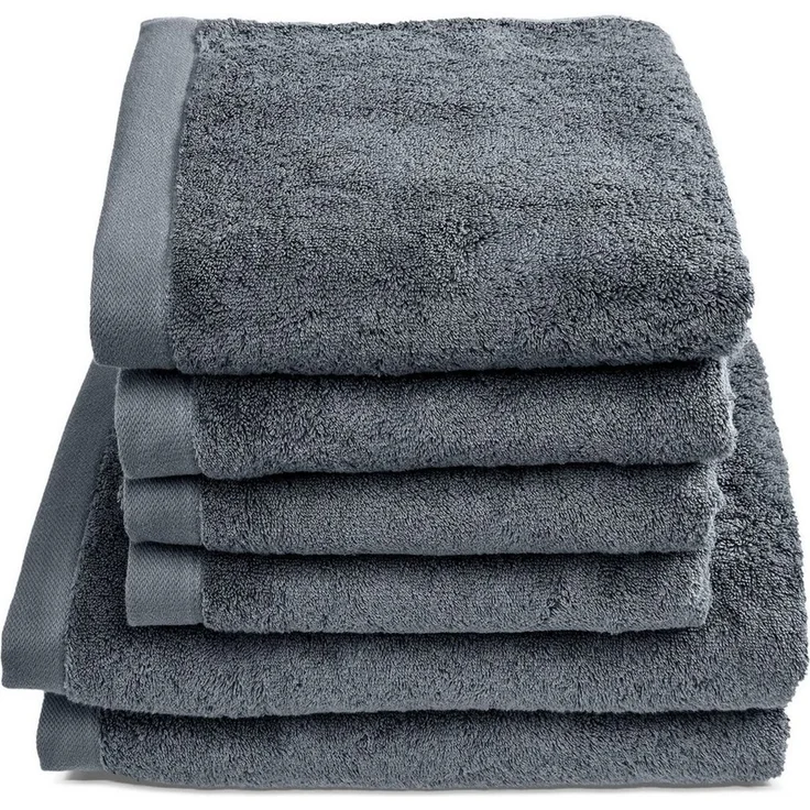 herzbach home Handtuch Set Pura, (6-St), 6er Set, 550g/m², Premium-Qualität, 100% Baumwolle, einfarbig – Bild 1
