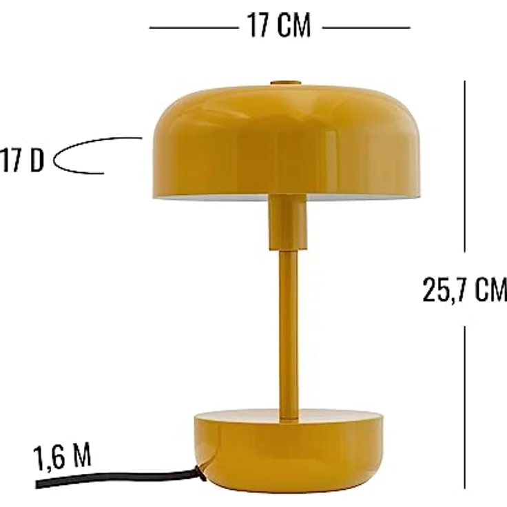 Dyberg Larsen Haipot Curry, Tischlampe G9 mit LED-Technologie für Nachttisch und Schreibtisch – Bild 8