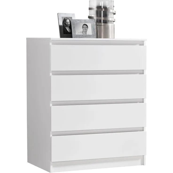 Home Collective Kommode mit 4 Schubladen Kommode schmal Holz Schrank (Highboard Anrichte Schlafzimmer Wohnzimmer Flur Büro Organizer), Kommode 76 cm breit Schrank mit Schubladen Sideboard Kaschmir