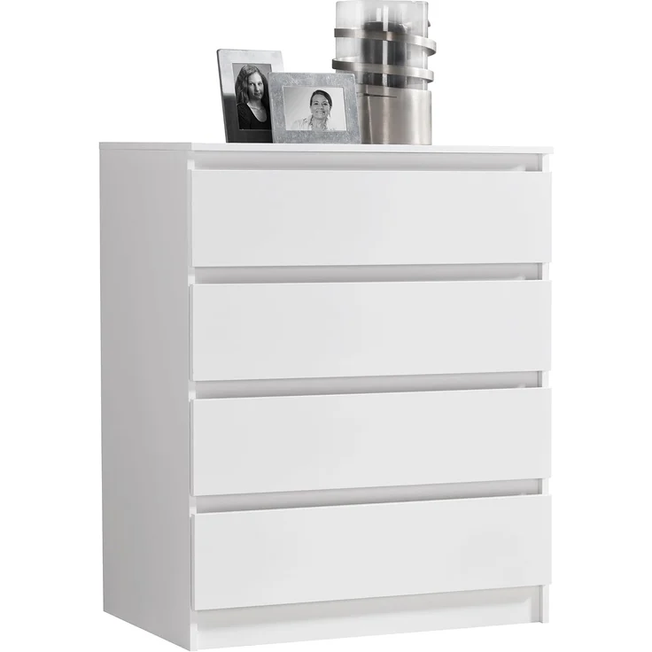 Home Collective Kommode mit 4 Schubladen Kommode schmal Holz Schrank (Highboard Anrichte Schlafzimmer Wohnzimmer Flur Büro Organizer), Kommode 76 cm breit Schrank mit Schubladen Sideboard Kaschmir