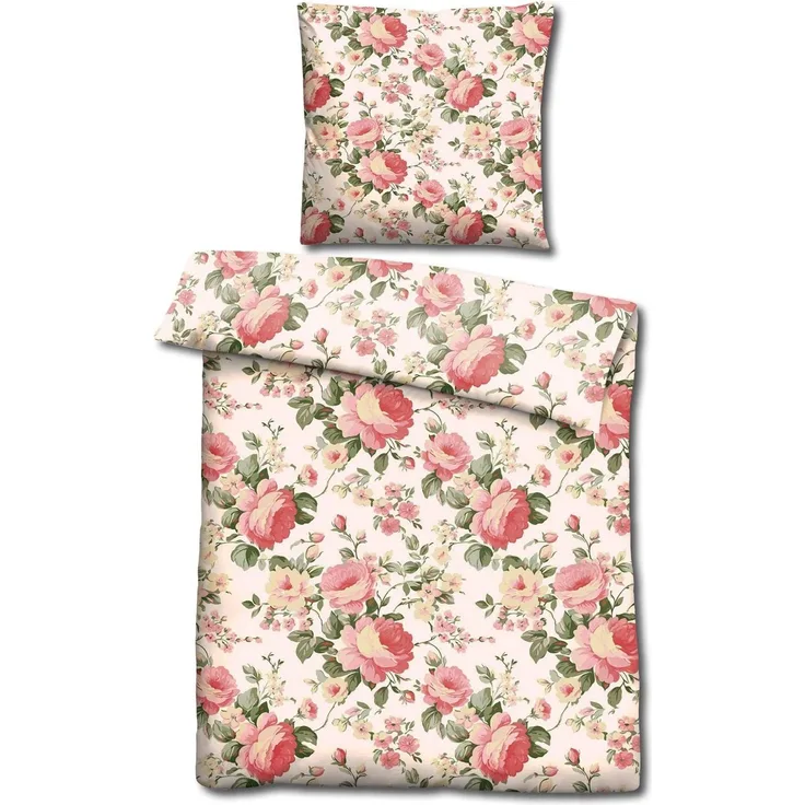 CloudComfort Basic Mikrofaser Bettwäsche Camelie 135x200 + 80x80 cm