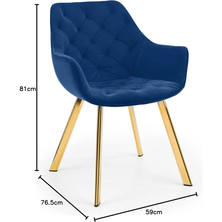 Julian Bowen Lorenzo Esszimmerstühle, 2er-Set, Blau – Bild 3