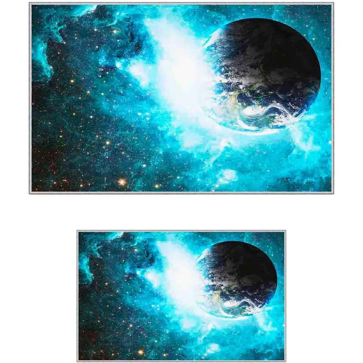 Mijolnir '2Lipbny113' Badematten-Set (2 Stück), Weiß / Blau