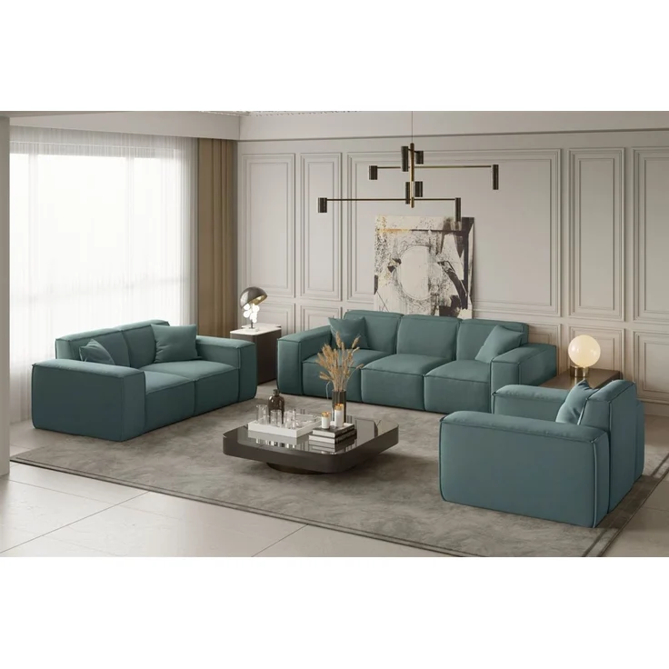 Sessel Designersessel CELES in Stoff Opera Velvet Petrol – Bild 2