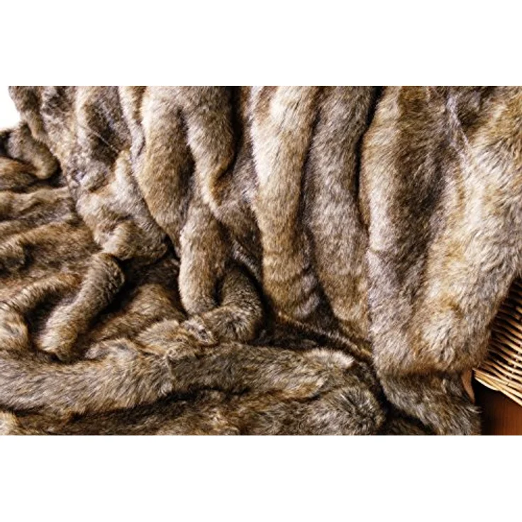 Wohndecke Felldecke (Kunstfell) Otter braun, Wohnen und Accessoires GmbH & Co. KG, Felloptik – Bild 5