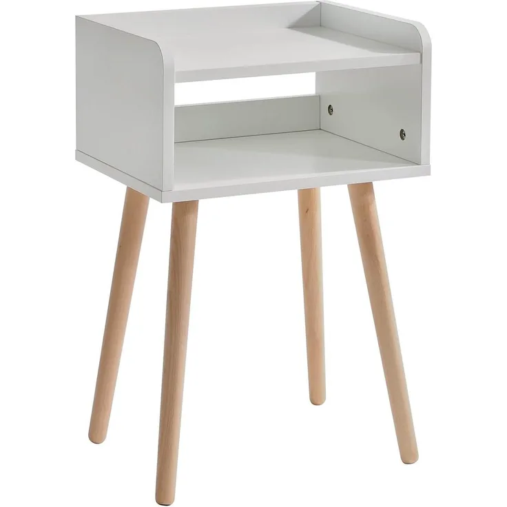 IBUYKE Nachttisch Skandinavisches Design Holz Beistelltisch Weiß 38.5x29x59.5cm