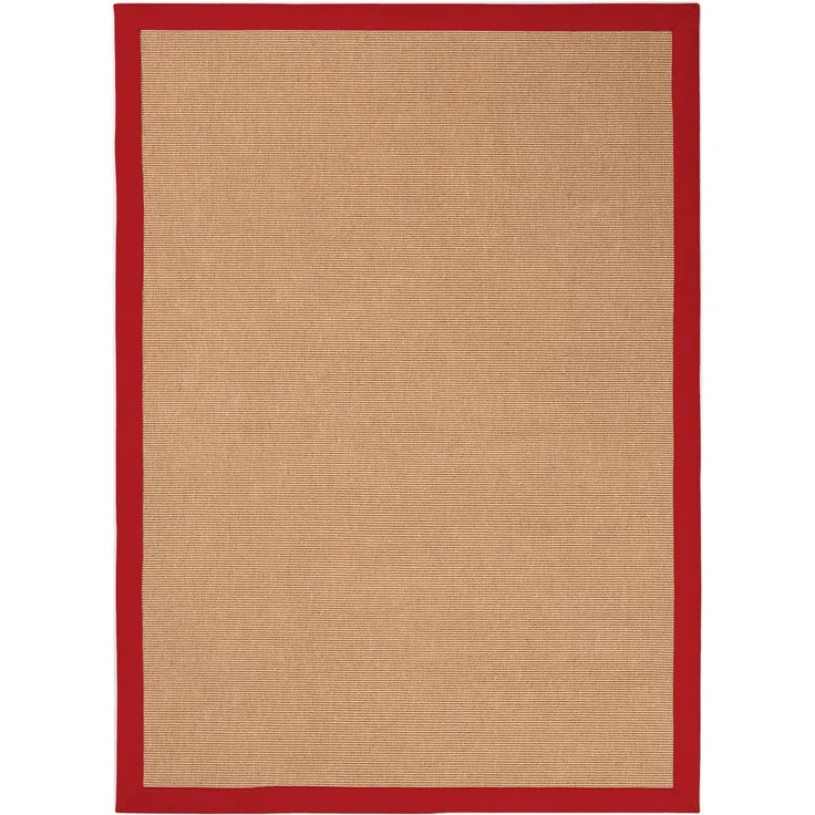 carpetfine Sisalteppich Sisal, rechteckig, Höhe: 5 mm, mit farbiger Bordüre, Anti Rutsch Rückseite – Bild 1