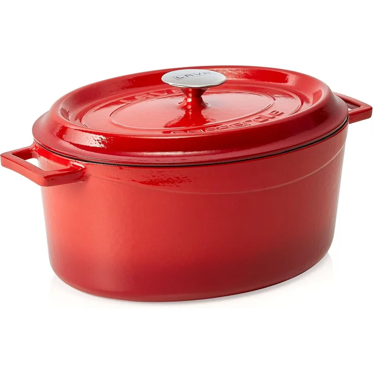Bräter 32x25 cm rot Gusseisen emailliert LAVA CAST IRON