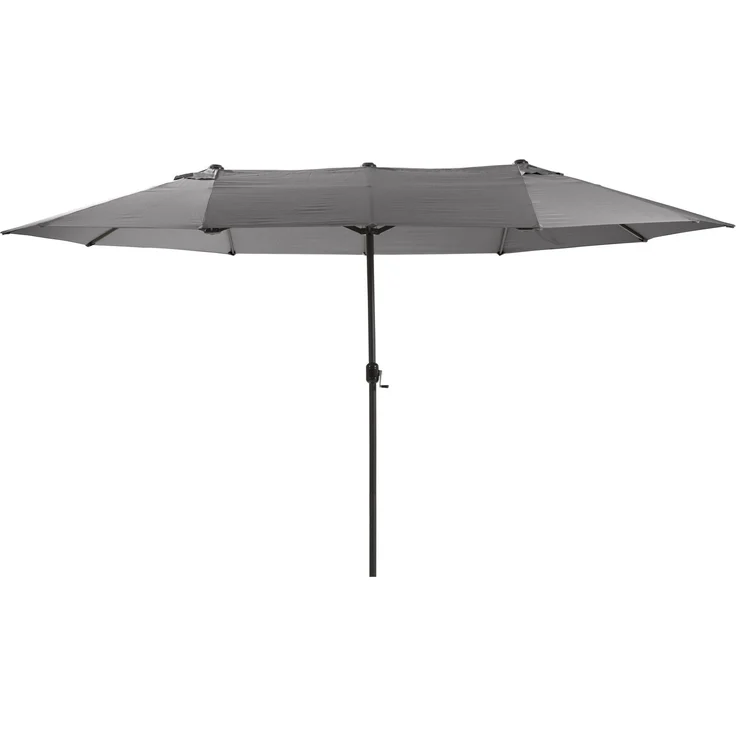 LECO Oval-Schirm "DAS ORIGINAL", Aluminium-/Stahlrohrgestell anthrazit, Polyester anthrazit, 4,6x2,7 m – Bild 1