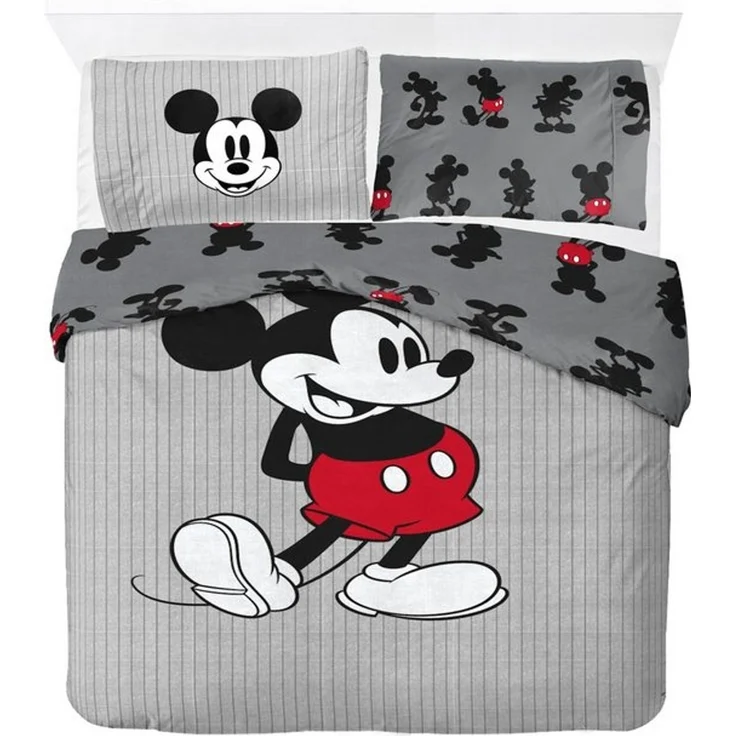 Disney Kinderbettwäsche Disney Mickey Mouse Bettbezug-Set 135x200 cm + Kissenbezug 80x80 cm, Washed Cotton, 2 teilig, 100 % Baumwolle, maschinenwaschbar, wendbar – Bild 4