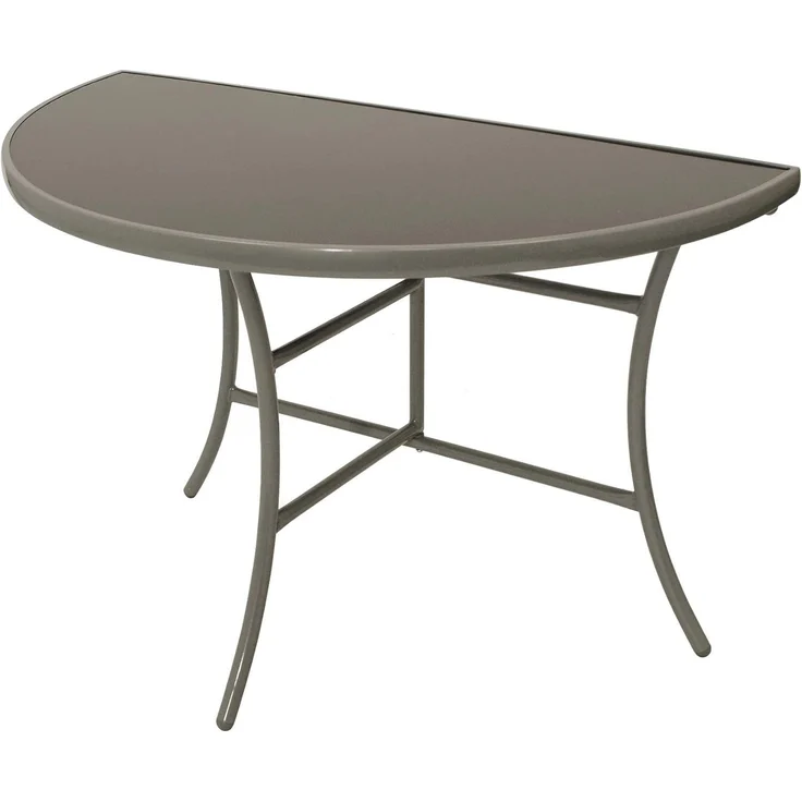 Wandtisch Palermo halbrund, Metall + Glas schwarz – Bild 1