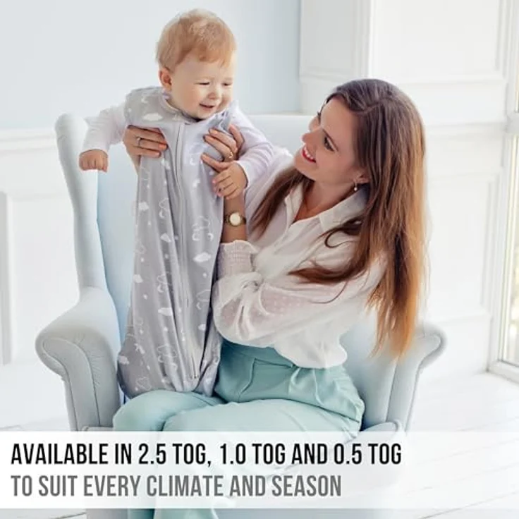 Mama Cheetah Baby Schlafsack 2.5 TOG, Bio-Baumwolle Baby tragbare Decke mit Zwei-Wege-Reißverschluss, Swaddle Übergang Baby Schlafsack für Neugeborene Säugling Kleinkind Junge Mädchen, 18-24 Monate – Bild 6