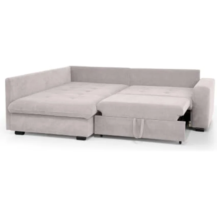 Beautysofa Ecksofa RAMO, Schlaffunktion 160x200 cm mit kostenlosem Topper, Velo-Stoff in modernem Design – Bild 4