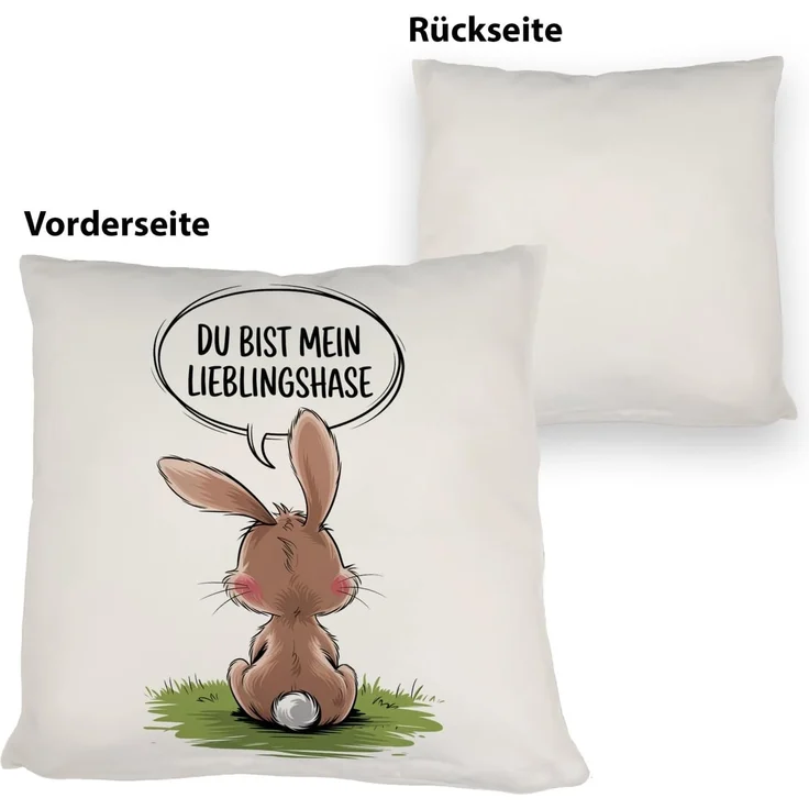 speecheese Dekokissen Du bist mein Lieblingshase Kissen – Bild 3