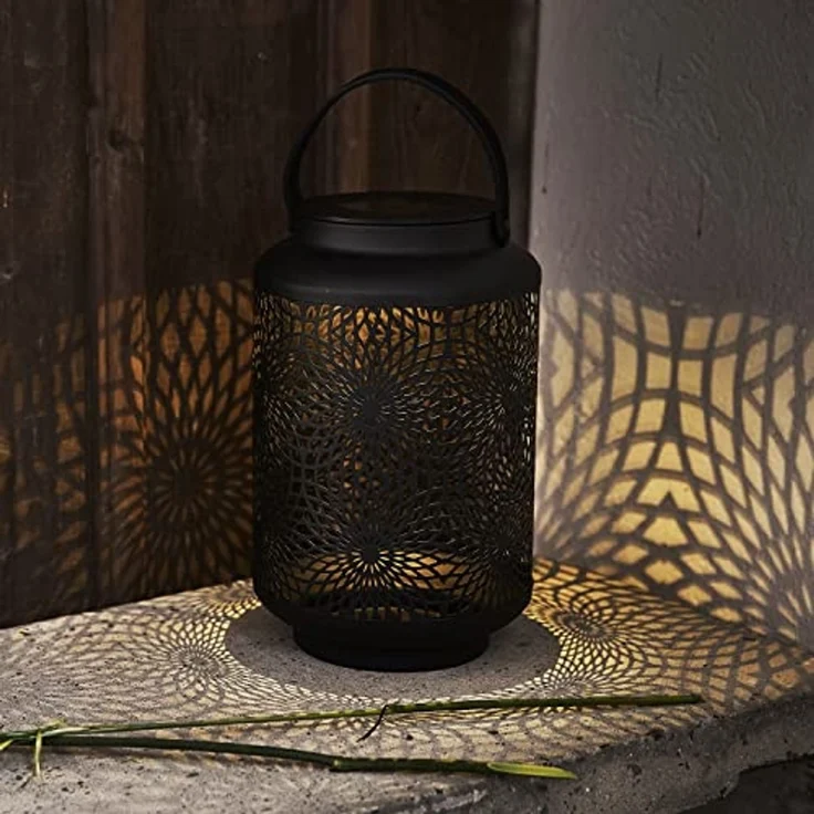 LED-Solar-Dekoration "Mandala", Laterne, schwarz – Bild 6