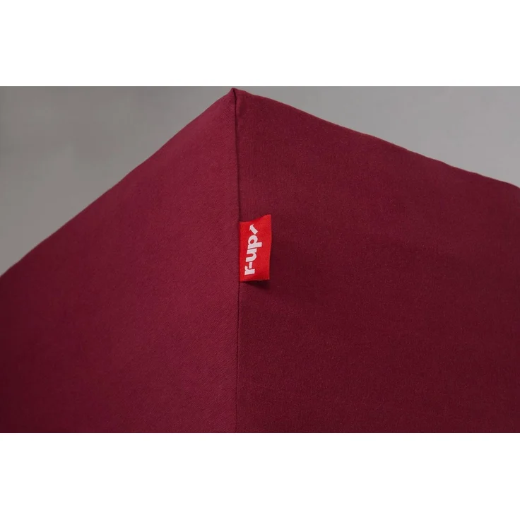 r-up Prima Spannbettlaken 90x200-100x220 bis 35cm Höhe bordeauxrot 97% Baumwolle / 3% Elasthan 160g/m² – Bild 2