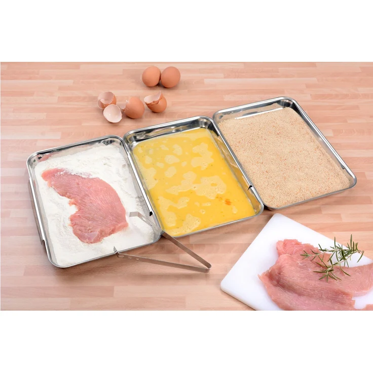Panierset 4-tlg, groß, Edelstahl – Bild 3