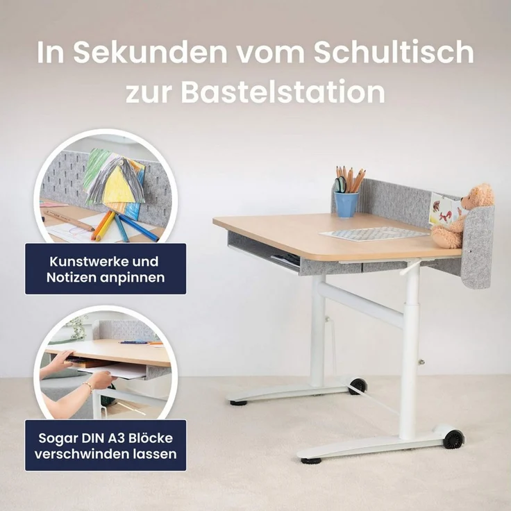 Ergotopia Kindertisch Desktopia Kids - Höhenverstellbarer Kinderschreibtisch – Bild 4