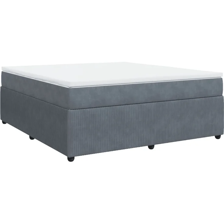 vidaXL Boxspringbett mit Matratze Dunkelgrau 180x200 cm Samt 3285657 – Bild 2