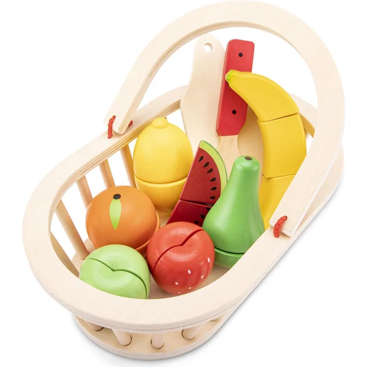 New Classic Toys - 10588 - Kinderrollenspiele - Schneide-Set - Obstkorb