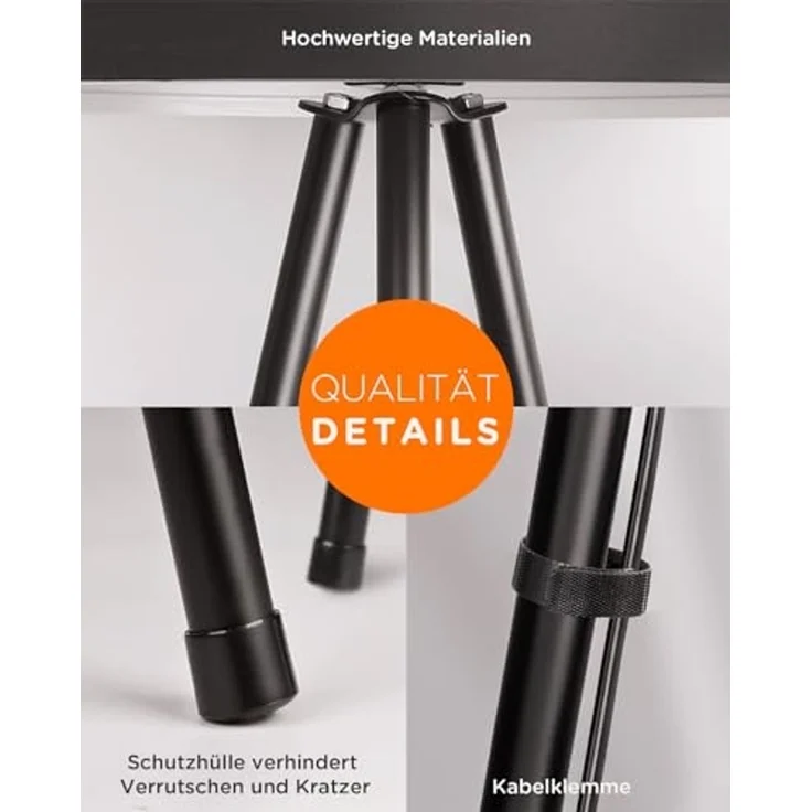 Tomons LED Stehlampe Dimmbar, Stehleuchte mit Dreibeinstativ aus Metall, LED wechselbar – Bild 6