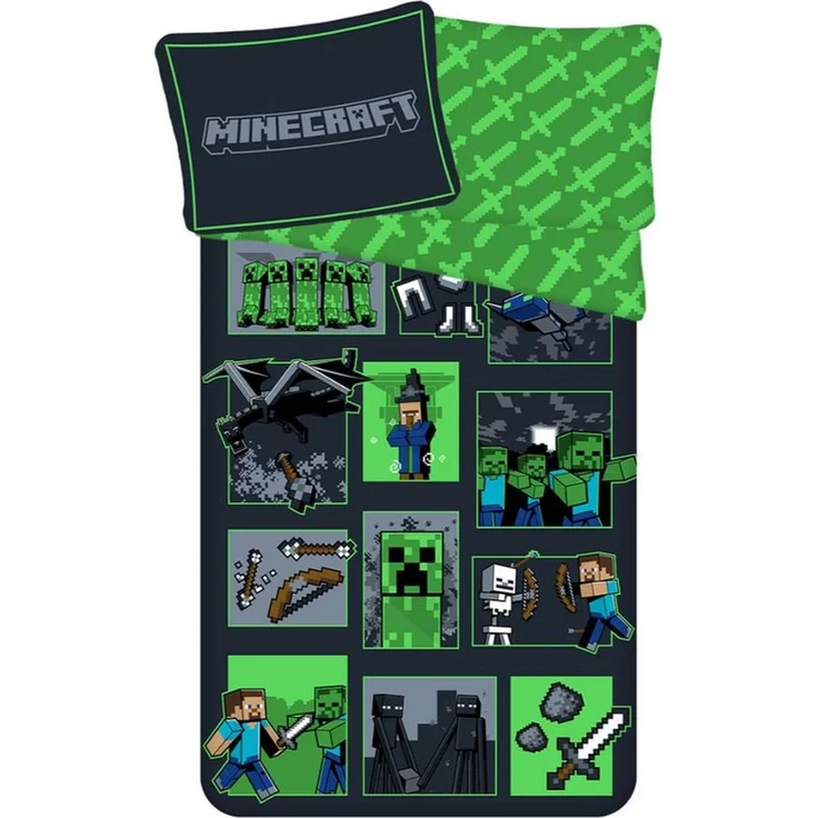 Minecraft Bettwäsche Set "Survival Mode" Baumwolle 140x200 + 70x90 cm – Bild 5