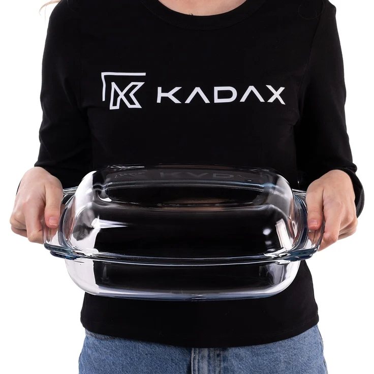 KADAX 4,1 l hitzebeständige Form mit Deckel zum Backen, rechteckiges Glas – Bild 5