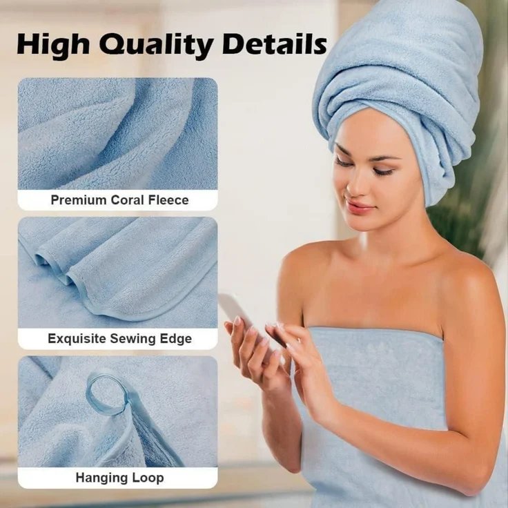 Badetuch Set 68x137cm Weiche Saugfähige Mikrofaser Handtücher Sport Yoga Fitness – Bild 3