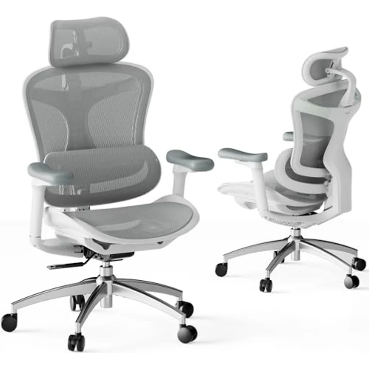 SIHOO Doro C300 Ergonomischer Bürostuhl mit ultraweichen 3D-Armlehnen, dynamischer Lordosenstütze für den Homeoffice-Stuhl, Verstellbarer Rückenlehne (Weiß) – Bild 2