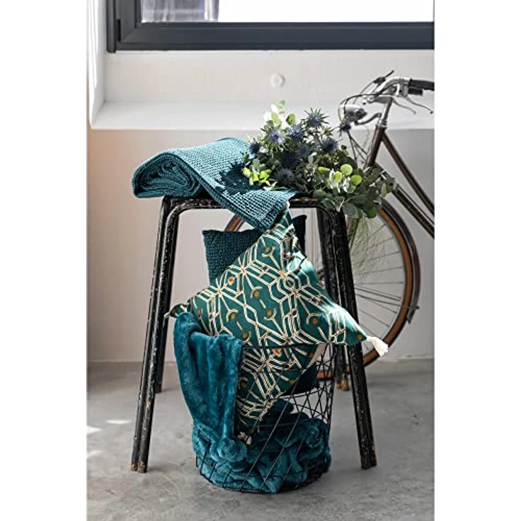 VIVARAISE Dekokissen Maia, 45 x 45 cm aus 100% Baumwolle mit Wabenwebung, elegantes Design – Bild 3
