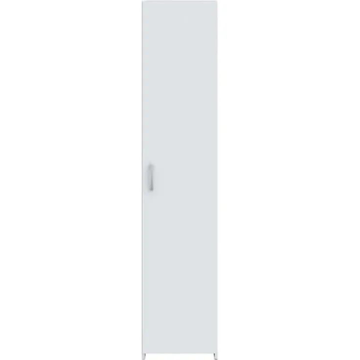 Forte ECONOBOX Kleiderschrank 40, schmaler moderner Schrank, 1-türig, Garderobenschrank, Flur, Holzwerkstoff, Weiß, 40 cm breit x 190,5 cm hoch x 54,4 cm tief