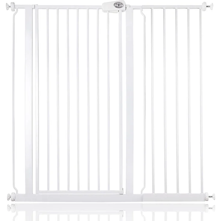 Bettacare Extra hoher Sicherheitsgitter für Kinder und Hunde, 107.4cm - 115cm, Weiß, Extra hohes Babygitter von 104cm Höhe, Druckmontage-Sicherheitsgitter für Treppen – Bild 1
