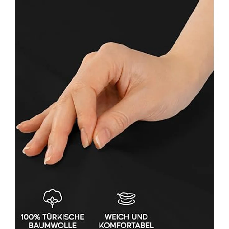 Twinzen® Kissenbezug 40x80 (2er-Set) - 100% Jersey Baumwolle 150 GSM Kissenbezüge - Schwarz - Für Kissenbezüge 40x80 cm - Kissenhülle - Kissenbezug mit Reißverschluss - Oeko-Tex Zertifiziert – Bild 4