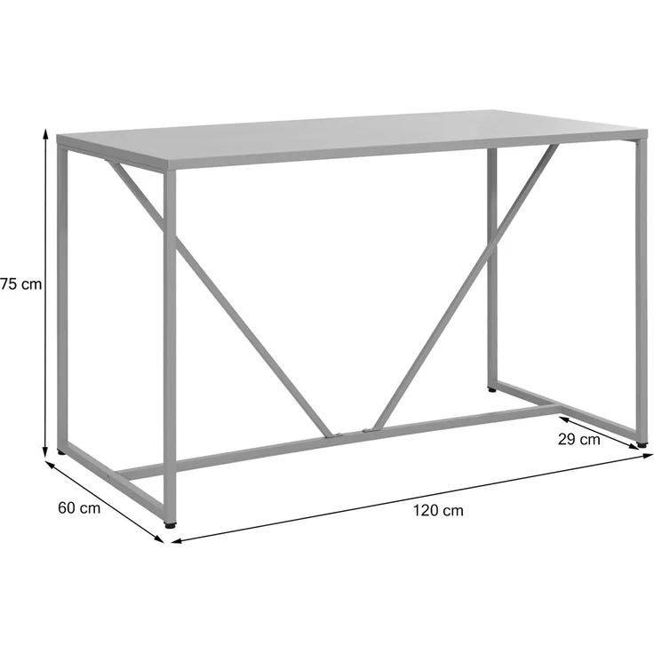 Schreibtisch HWC-R26, Konsolentisch Laptoptisch, Industrial Metall 75 x 120 x 60 cm ~ beige – Bild 3