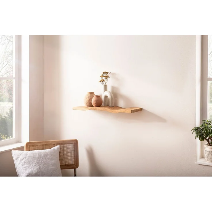FINEBUY Wandregal FB74747 Wandregal Akazie Massivholz 40cm in moderner Wellenform, Elegantes Regalbrett mit geschwungener Form, Handgefertigt aus Akazienholz – Bild 2