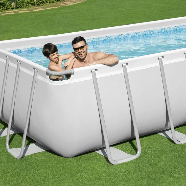 Power Steel™ Frame Pool, Lichtgrau, 404 x 201 x 100 cm – Bild 9