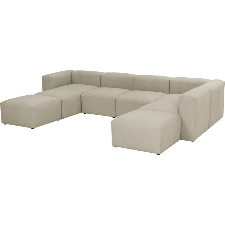 Wohnlandschaft 3 Kattrina Flachgewebe creme – Bild 3