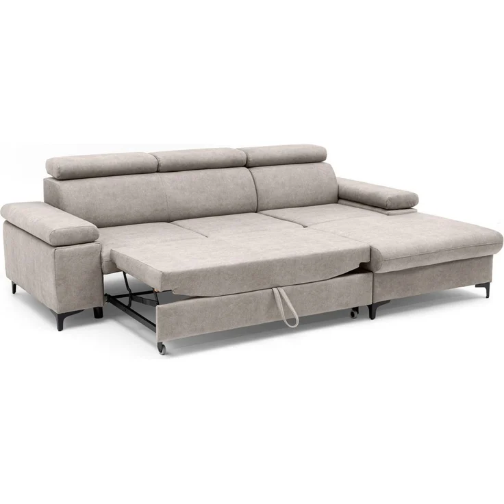 Muffo Ecksofa Ecke mit verstellbaren Kopfteilen MAVIC, Verstellbare Kopfstützen, verstellbare Armlehnen, Einfache Form, Schlaffunktion, Bettzeugbehälter – Bild 4