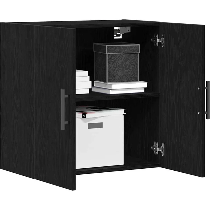 vidaXL Wandschrank Wandmontiert Schwarz Eichen-Optik 60 x 31,5 x 60 cm 862949 – Bild 2