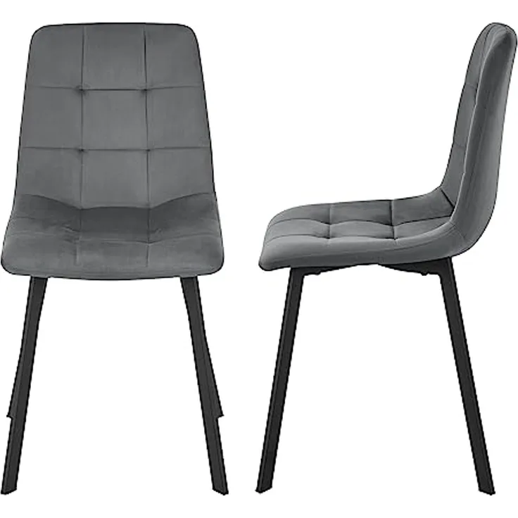 Esszimmerstuhl Lexnitz 2er Set Dunkelgrau [en. casa]