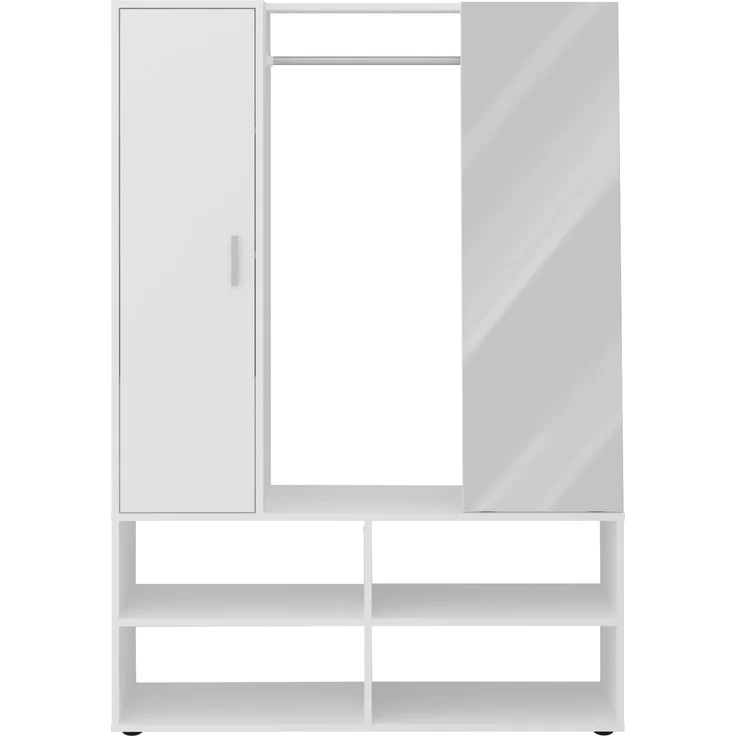 Garderobenschrank >AUMA 1< in weiß - 105x151,3x39,7cm (BxHxT) – Bild 2