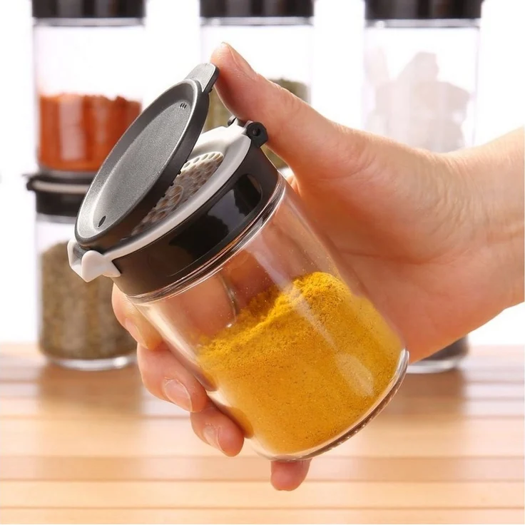 yourGEAR Gewürzstreuer your GEAR Gewürzstreuer Double-Flip - 10 Gewürzdosen à 200 ml aus Glas – Bild 4