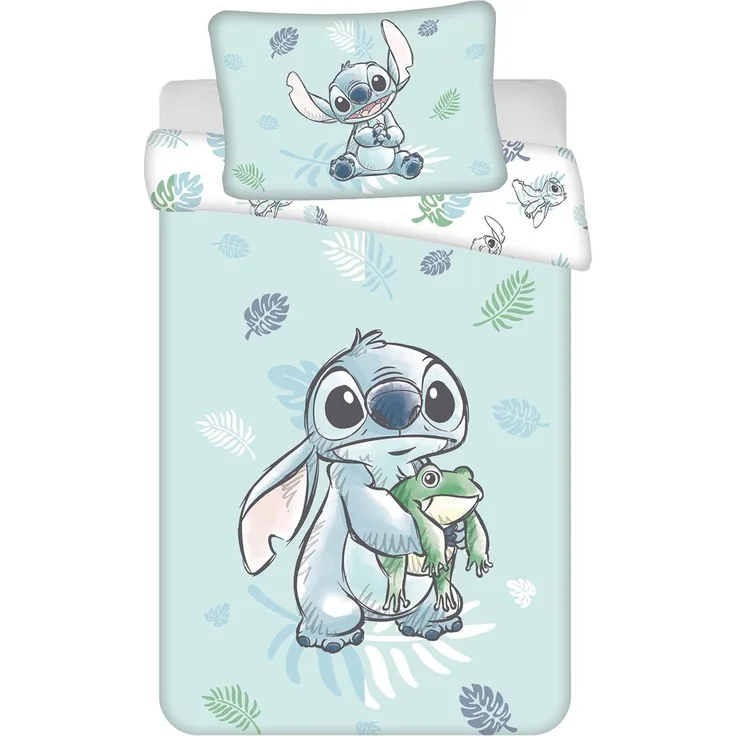 Disney Lilo & Stitch Baby Bettbezug Kinderbettwäsche 100x135 + 40x60 cm mit Kissenbezug